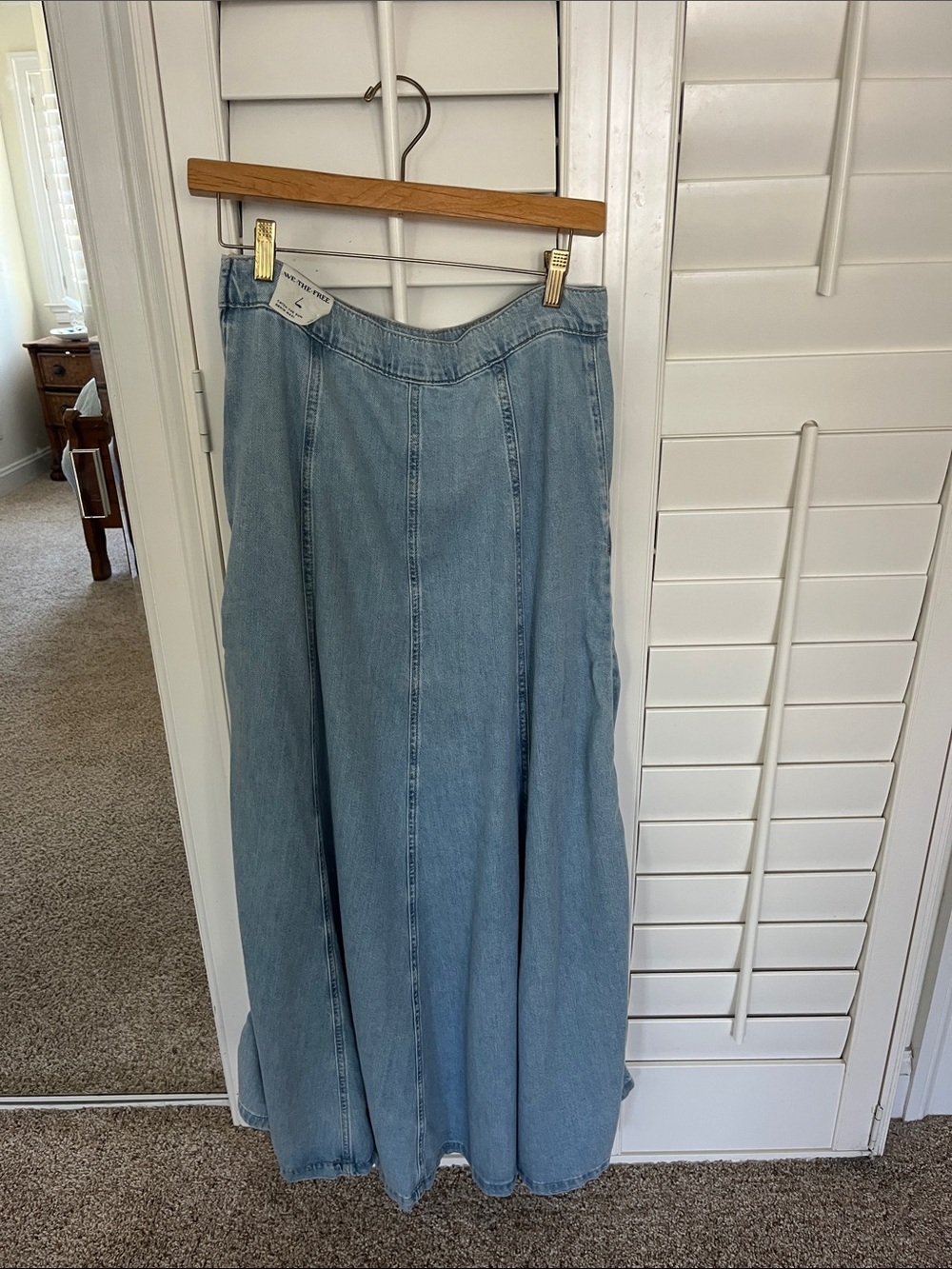 We The Free Light Blue Denim Maxi Skirt - Picture 8 of 8